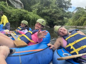 River tubing through the rainforest in Dominica
