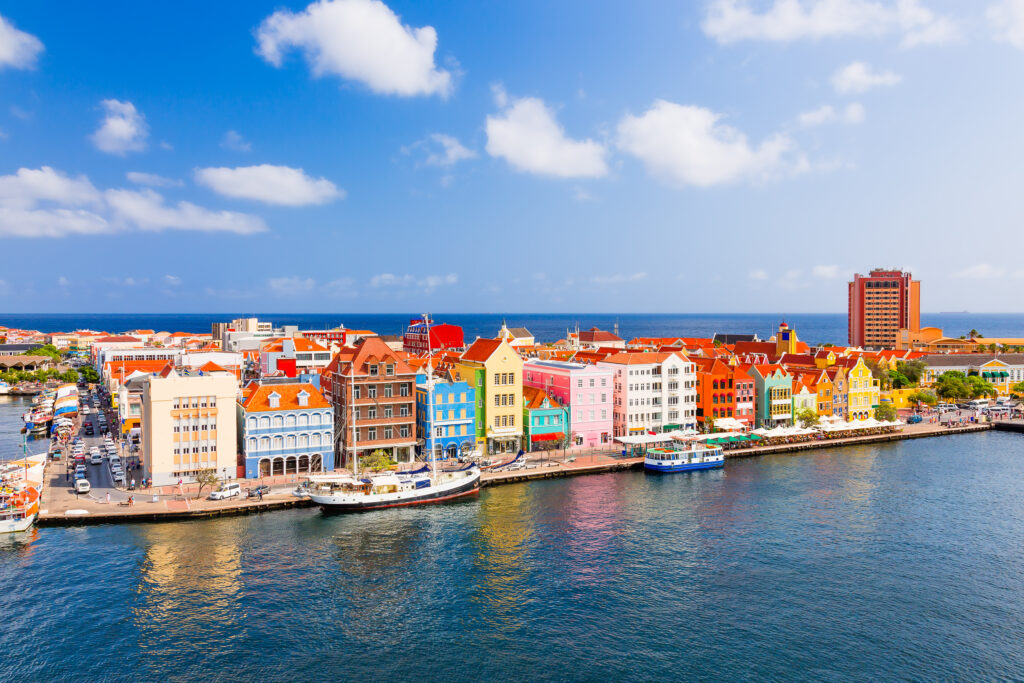 Colorful historic waterfront buildings in Willemstad, Curaçao
